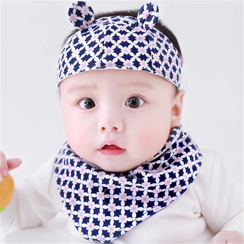 navy pink grid Весенний комплект одежды для маленьких новорожденных мозга по уходу за ребенком детский головной убор; сезон осень хлопковая ткань для ребенка шляпа шарф для девочек, для мальчиков шапочки кепки - Цвет: navy pink grid