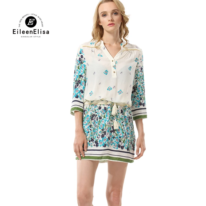 

Spring Dresses Women 2017 Floral Print High Fashion Runway 2017 Dress