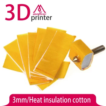 Mellow 10PCS 3mm thickness 3d printer block hotend nozzle heat insulation cotton