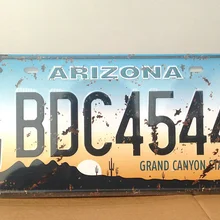 Xdcp-193 Винтаж Металл Картина "Аризона" Номерной Знак модные ретро кафе-бар декоративная роспись стены плакат 15x30 см