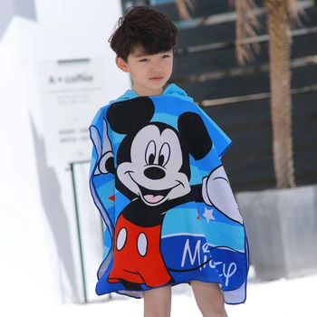 

Disney Mickey Frozen Elsa Anna Cars Sofia Hooded towel bathrobe cartoon children soft can wear beach towel gift for boys girls