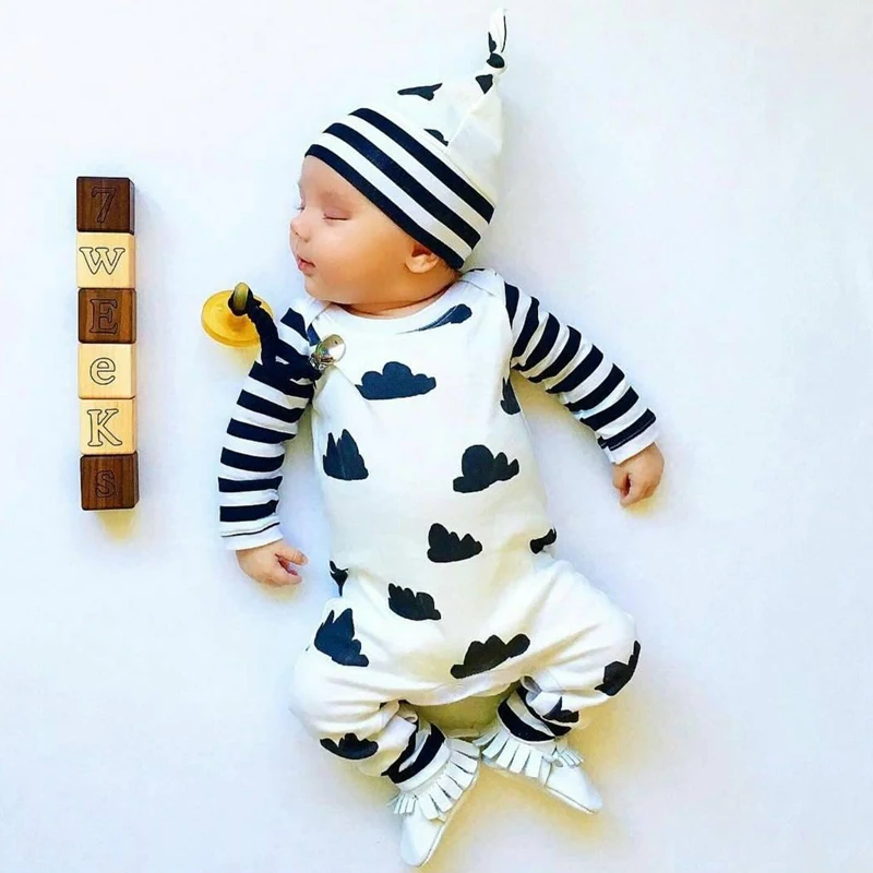 

2019 new baby clothing baby boy clothes Cotton Long sleeves Rompers 2pcs baby boy clothes set infant Clothing