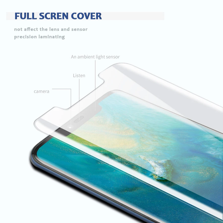 Закаленное стекло для huawei mate 20 30 Pro, защита экрана, полное покрытие, нано жидкое УФ защитное стекло для huawei mate 20 Pro