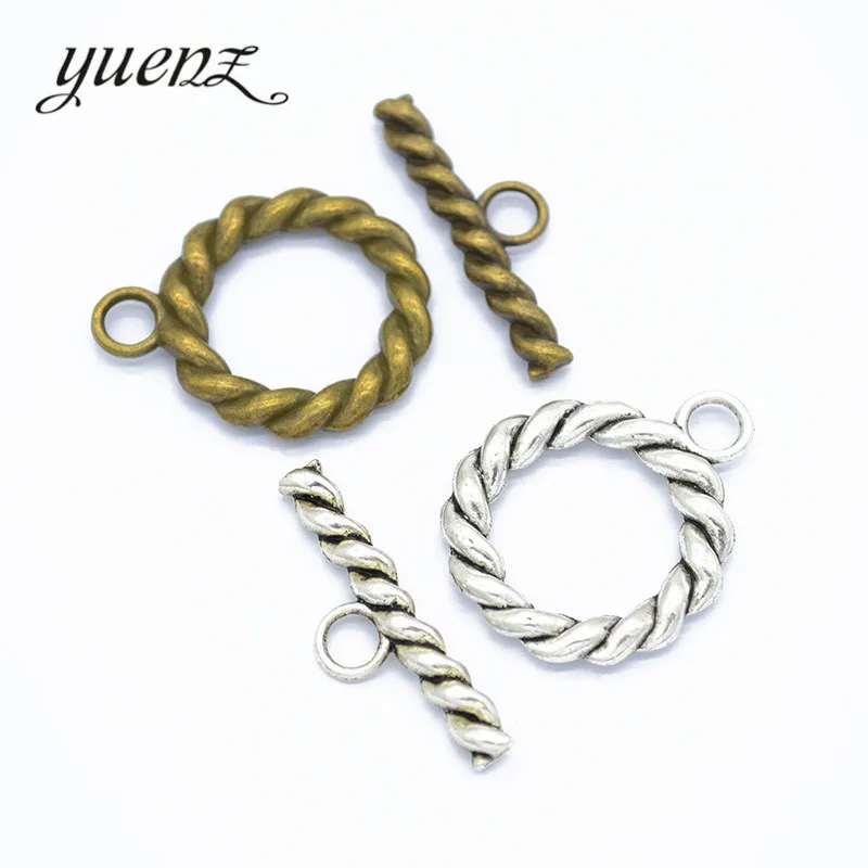 

YuenZ 5 set Antique Silver Round-shaped Thread OT Toggle Clasp Metal Fastener Bracelet For Jewelry Making DIY Accessories V211