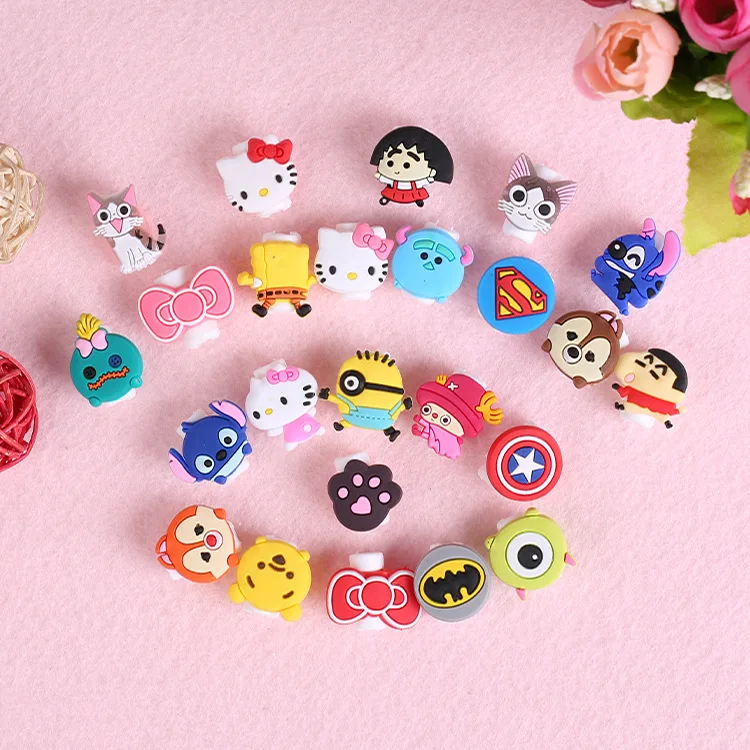 

100pcs/lot Cartoon USB Charger Data Cable Protect Cord Protector Charging line saver For iphone USB cable protection