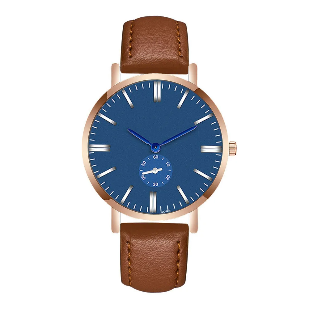 Модные брендовые простые дизайнерские ультра тонкие кварцевые часы мужские деловые повседневные водонепроницаемые наручные часы с кожаным ремешком relogio masculino - Цвет: Coffee