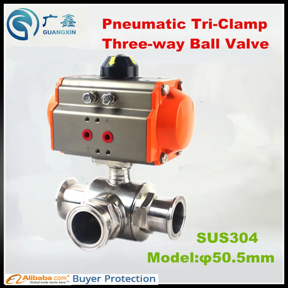 

Food grade pinch ball valve, Q81 polishing clamp, ,304 stainless steel304 SS Clamp connection Pneumatic Three-way ball valve