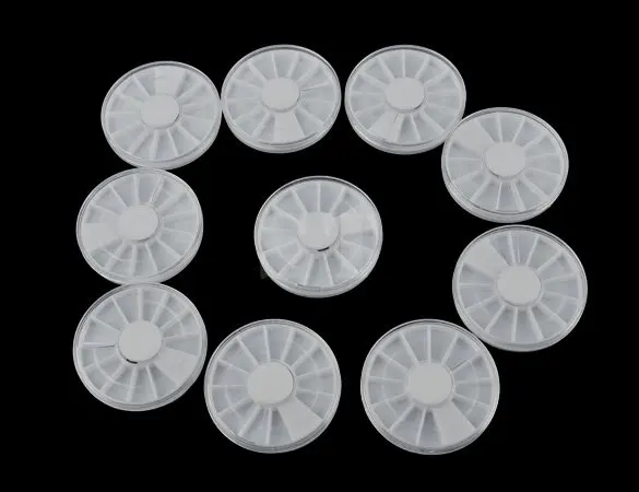 

New 10x Rotatable Container Case Nail Art Empty Storage Wheels Rhinestones Beads Slices Box
