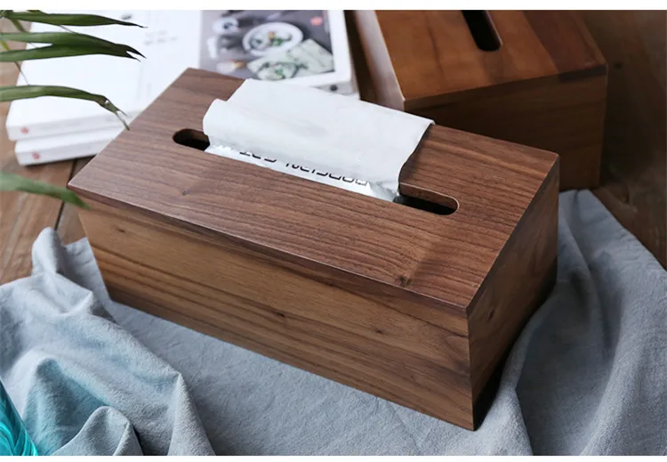 Tray Multi-purpose Wood Tissue Box Storage Box Home Garden Storage Organization