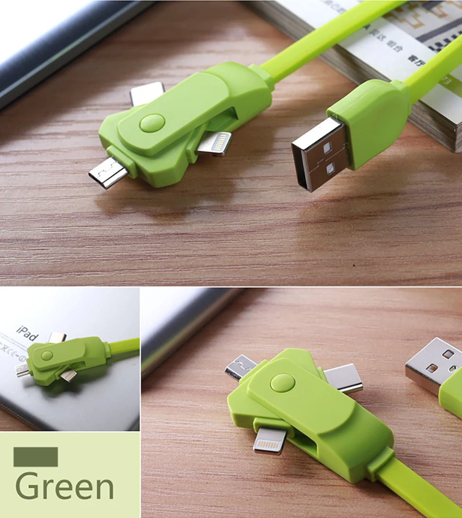 TPE 3 in 1 Micro USB Charger Cable Type C Lighting Charge Cables For iPhone X 7 8 Plus For Xiaomi Samsung Charging Cord 1M (10)