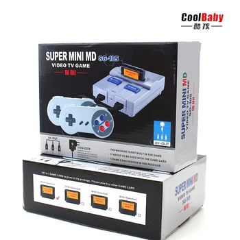 

SPUER mini MD16 SG-105 16BIT AV output family games TV video game console with free 167 sega games can insert games card