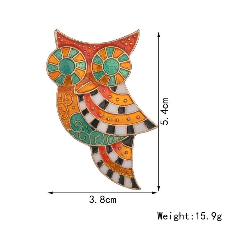 Terreau Kathy винтажная красочная Сова эмалированная брошь на булавке броши в виде животных для женщин модные аксессуары ювелирные изделия новое поступление - Окраска металла: Покрытие антикварным золотом