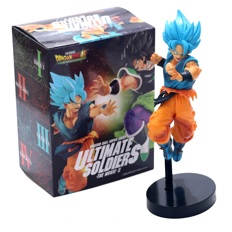 

2019 Dragon Ball Z Blue Goku VS Dark Broly Blue Hair Ver. Super Saiyan Vegeta Battle Action Figure PVC DBZ 20cm