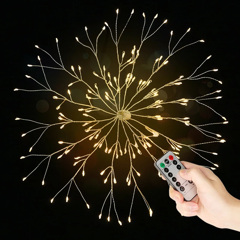 Amagle Рождественский светильник s светодиодный струнный светильник Starburst фейерверк лампа гирлянда украшение Сказочный светильник на батарейках праздничный светильник s