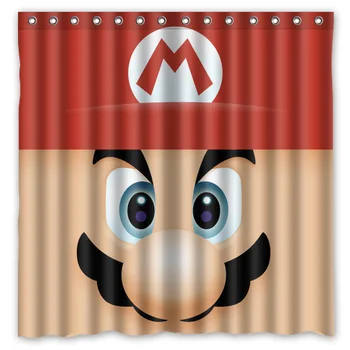 

Bathroom Products Polyester Fabric Super mario Printed Shower Curtains Waterproof&Washable Bath Curtains 72"x72"
