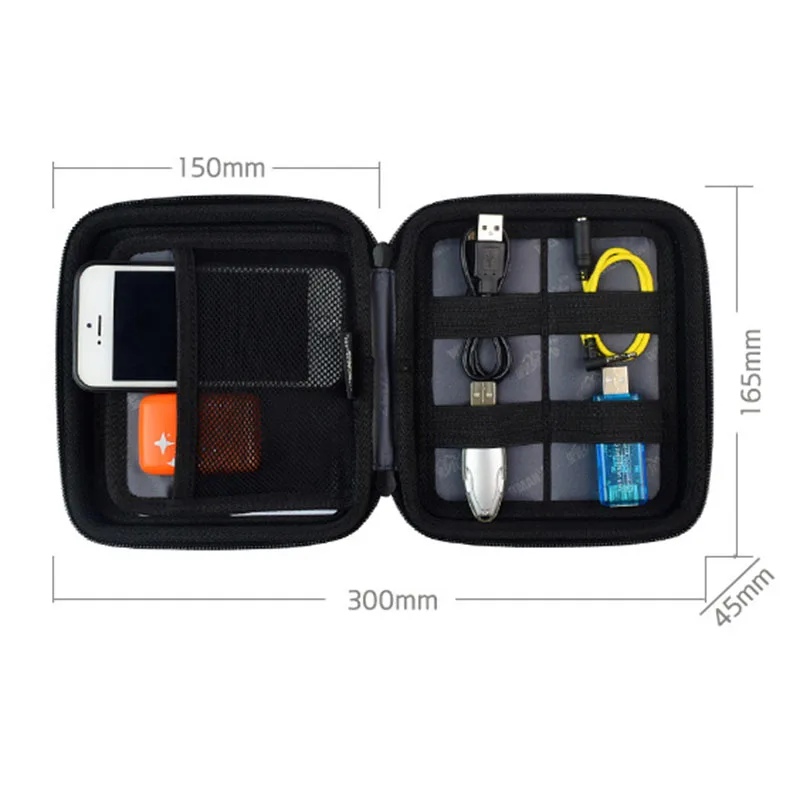 Electronic Digital Product Storage Bag Box For Home Travel Organizer Cover For Data Cable Charger Zip Lock Storage Bag  EVA Case3
