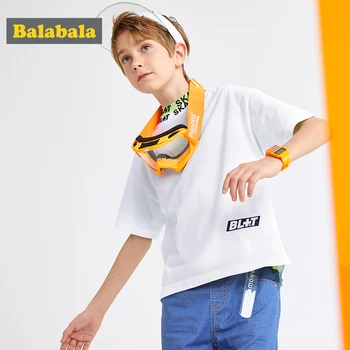 

Balabala Children's t-shirt boy short sleeve big boy 2019 new summer children wear cotton printing tshirt tide