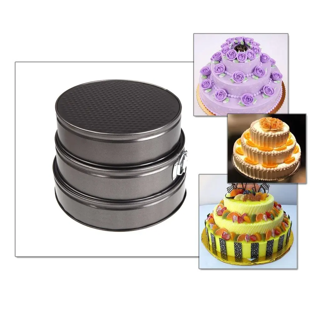 3 pcs Pans Cake stand Bake Mould Mold Bakeware with Removable Bottom