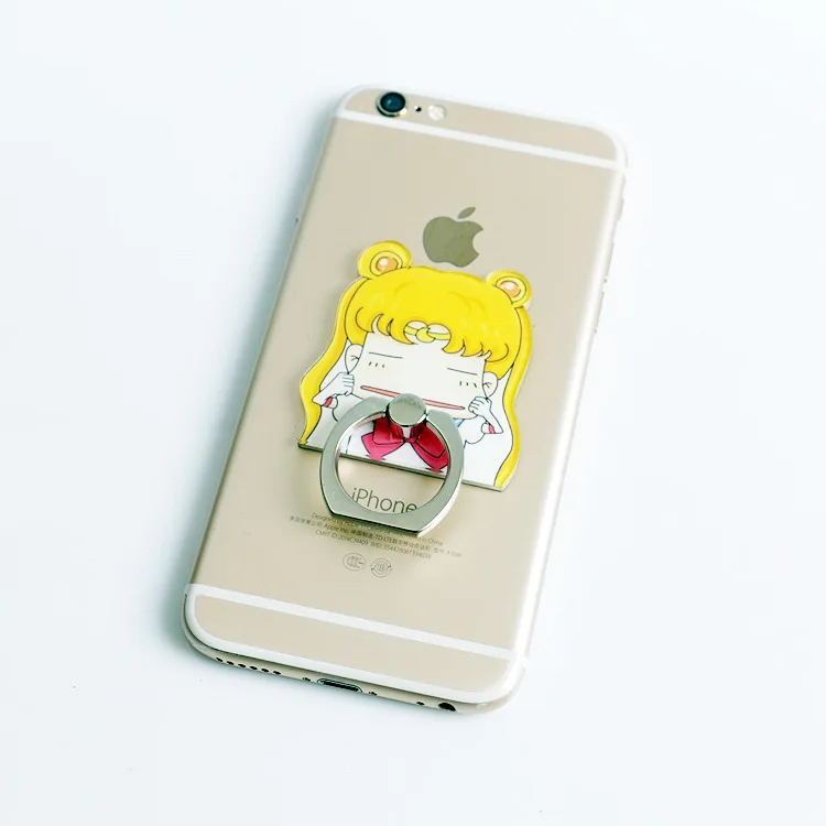 New Universal Phone Stand Bracket Finger ring holder phone Holder Stent Personality Lazy Phone Anti-slip Naruto Luffy - Цвет: Sailor Moon