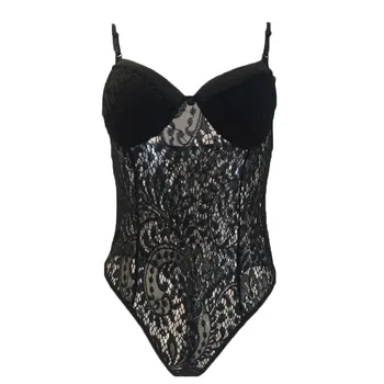 

lingerie sexy hot erotic Fashion Sheer Bridal Teddy Lace Bra Top Boudoir Bodysuit Sexy Lingerie Underwear#3