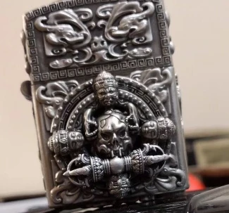

LSDL watch video 100% handmade Zpo insert skull Buddha lighter can running