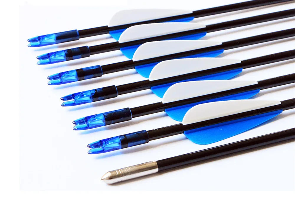 12Pcs Fiberglass arrow plastic vane Recurve bow archery hunting and