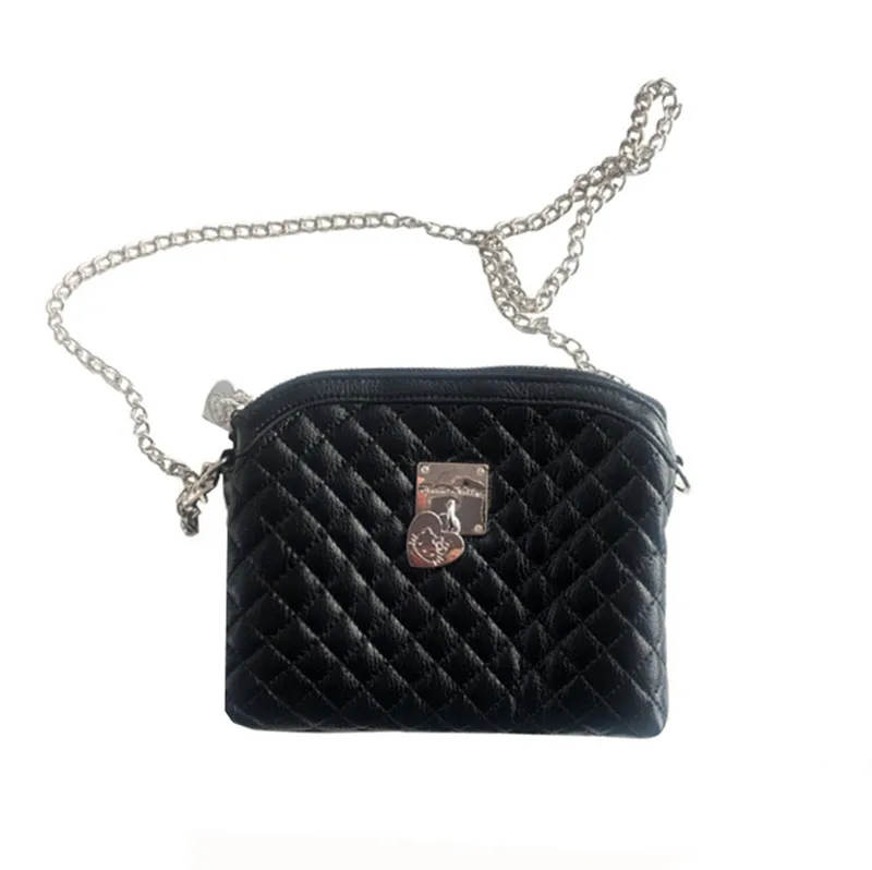 

Fashion Hello Kitty Diamond Lattice Black Small Chain Bag Women Shoulder Messenger Bag Crossbody Bags Ladies Handbags