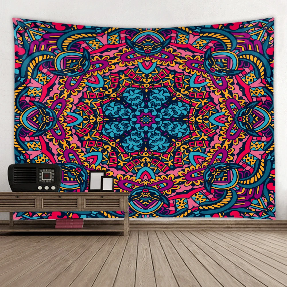 Настенная ткань Мандала decoracion сравнению tapiz Прямая индийская фигурка Йога с символом "мандала" ковер Большой Настенный подвесной