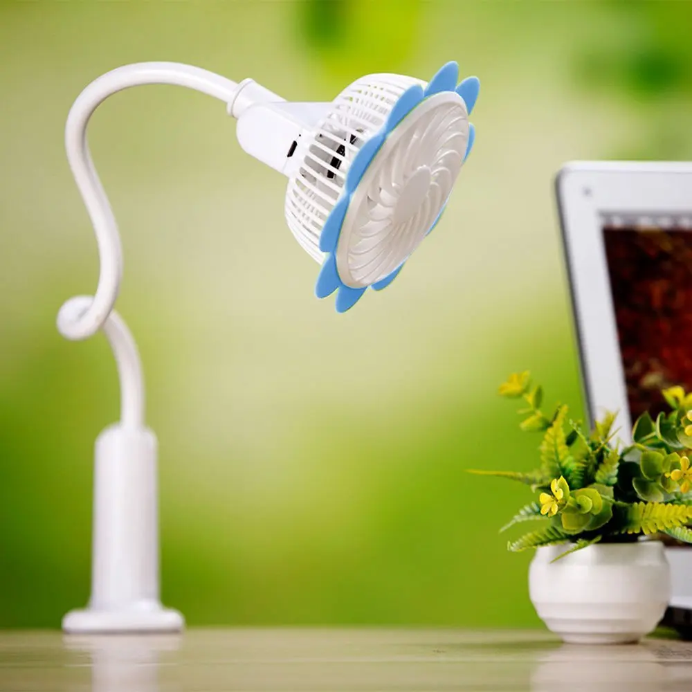 

Rechargeable Portable Clip Fan Desktop USB Fan Mini Baby Stroller Fan with Flexible Neck Adjustable Speed for Home, Office