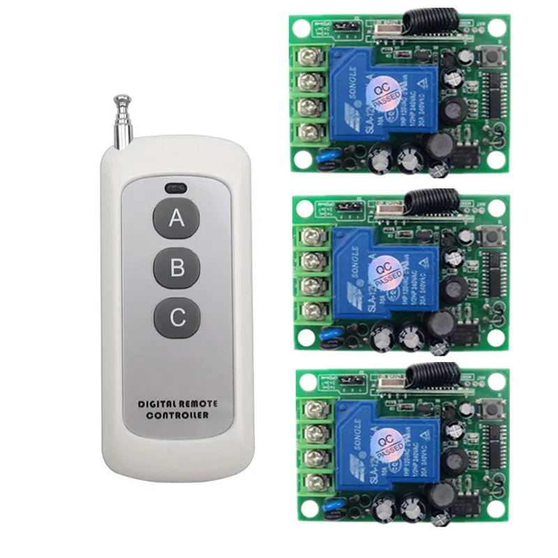 

Universal Wireless RF Transmitter Receiver Remote Control Controller Relay 433mhz AC230V 30A Wireless Switch for Indoor Lighting