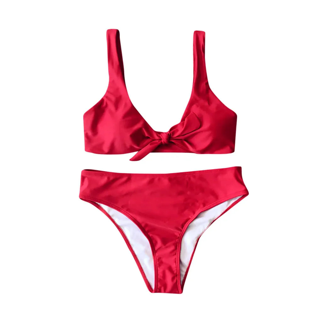 2019 New Fashion Summer Swimming Pool Wear Beach Women Sexy Push-Up Padded Bra Halter Bikini Set Swimsuit Swimwear | Спорт и