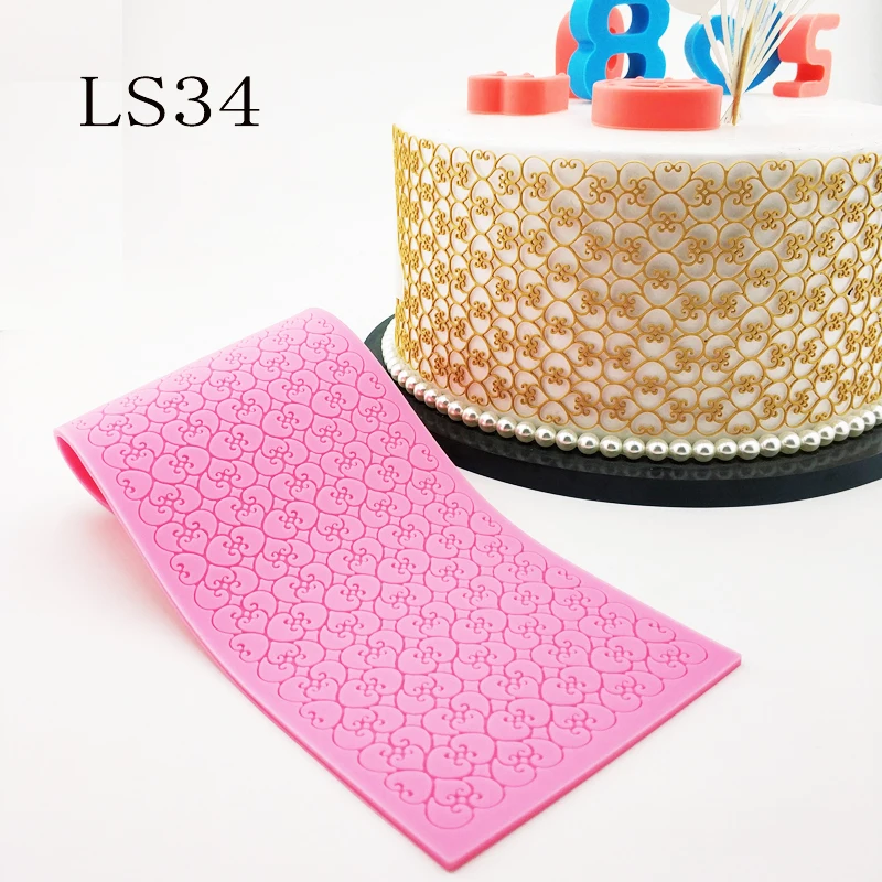 

Classic heart-shaped buckle lace silicone mold