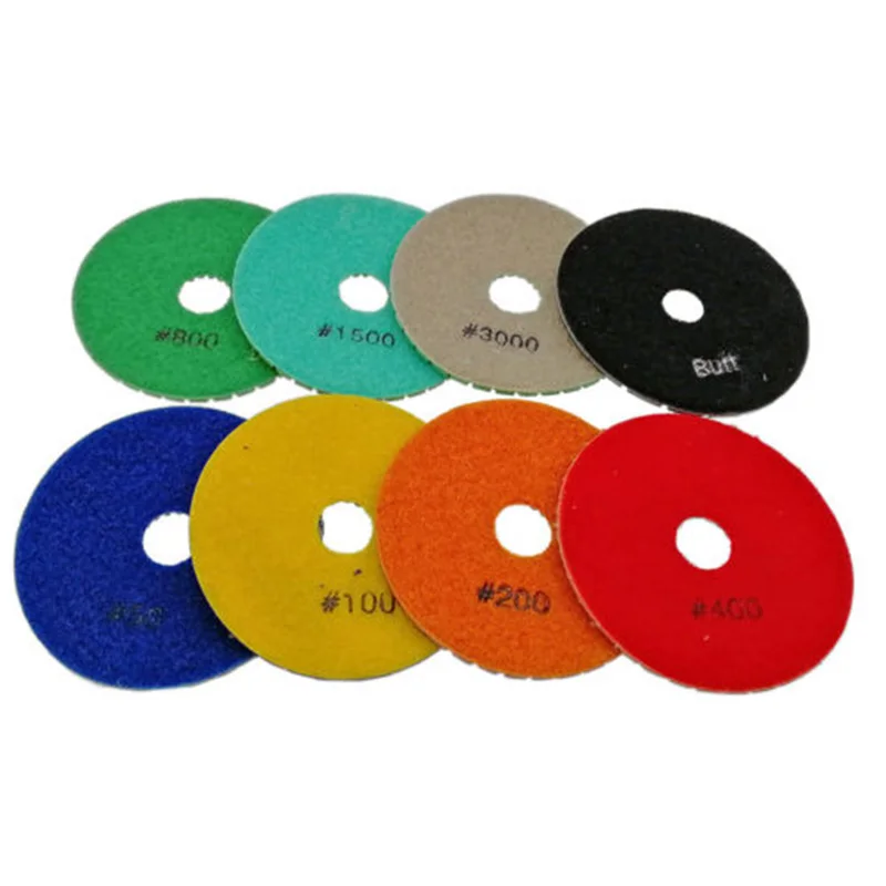 

Parts Sanding Disc Accessory 8Pcs Resin Professional Flexible Polishing Pads Diamond 100mm Power tools Granite