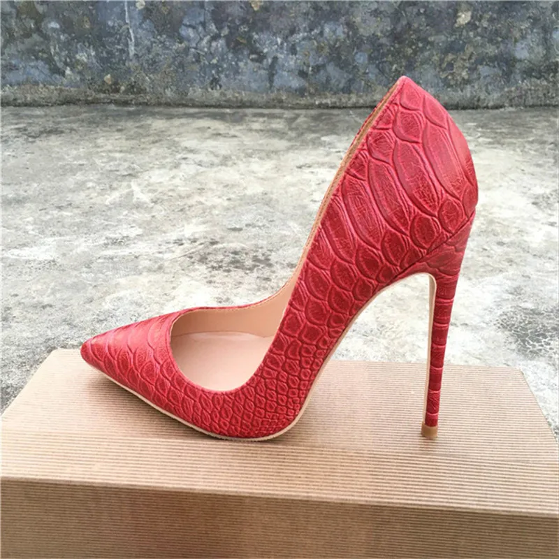 

Free shipping fashion women pumps Casual red snake python printed pointed toe high heels shoes 12cm 10cm 8cm Stiletto heeled