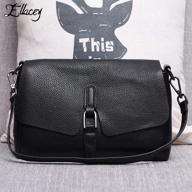 

2019 Vintage Genuine Leather Flap Bag Women Retro Shoulder Bag Ladies Briefcase Tote Messenger Bag Brand Simple Handbag purse
