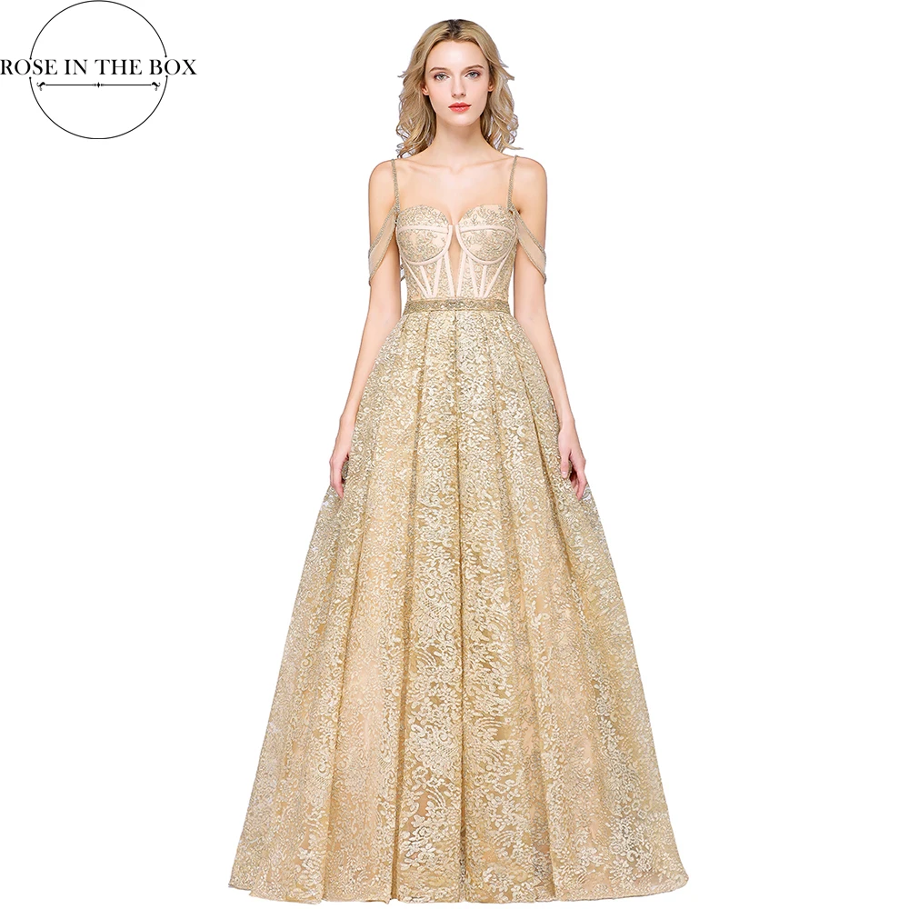 Vestido De Noiva роскошное индивидуальное свадебное платье шампанского с кружевом 2019 на бретельках Милое Свадебное платье с открытыми плечами