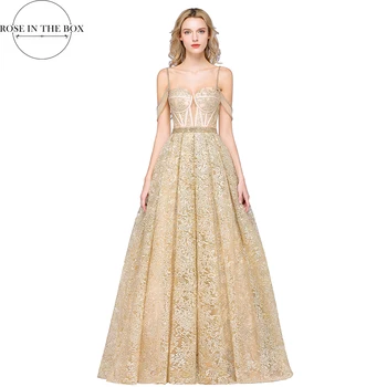 شراءVestido دي Noiva فاخرة مخصصة الشمبانيا الدانتيل فستان الزفاف 2019 السباغيتي حزام الحبيب قبالة الكتف أثواب الزفاف