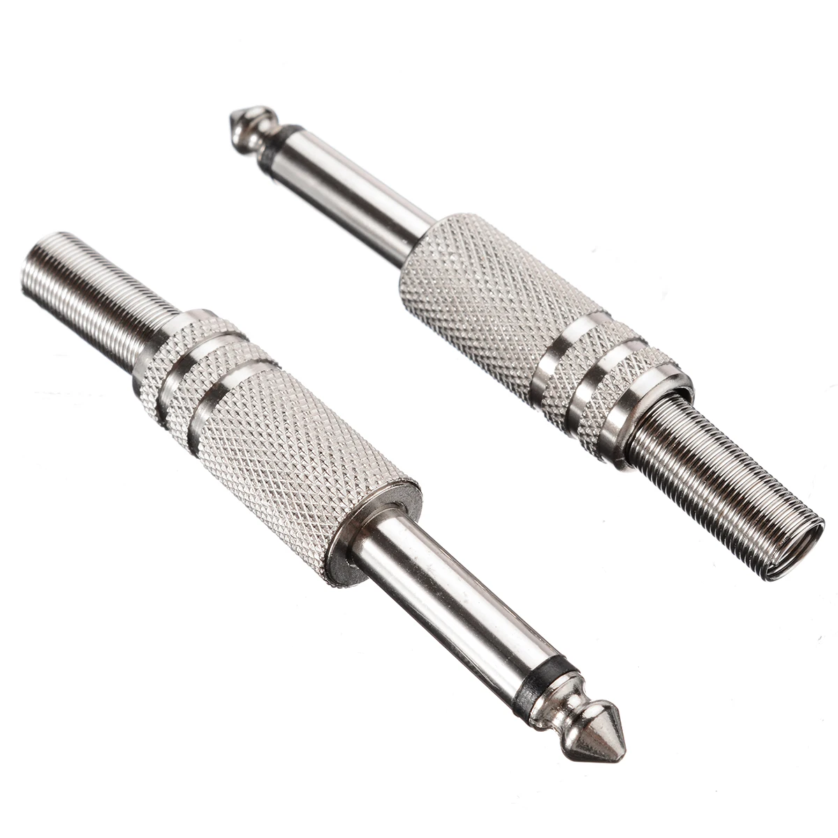 10pcs/pack 6.35mm Audio Plug Connector 1/4Inch Male Plug Mono Jack Connectors 6.35mm Amplifier Microphone Plugs