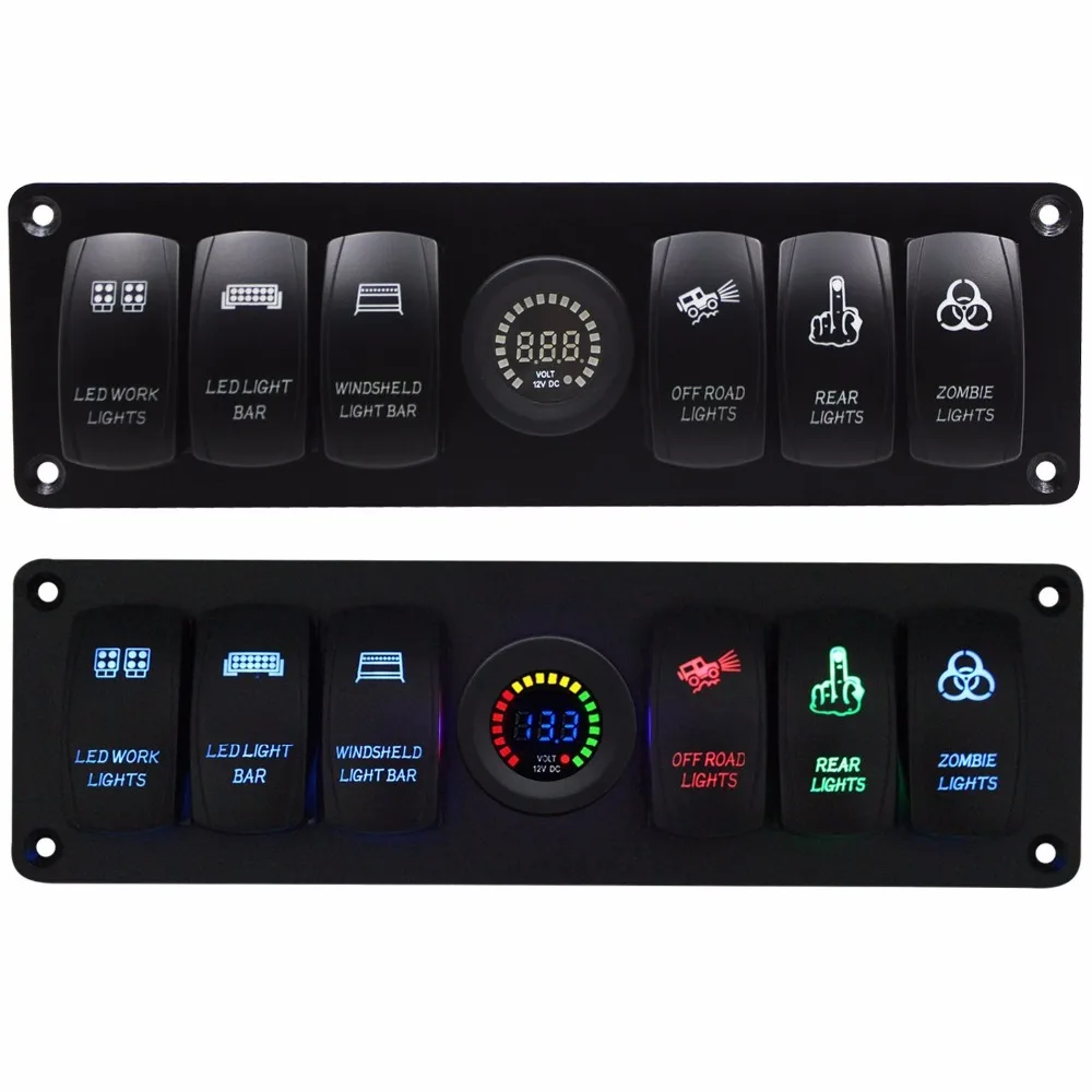 

Boat Rocker Switch Panel Voltmeter for Car Marine Waterproof