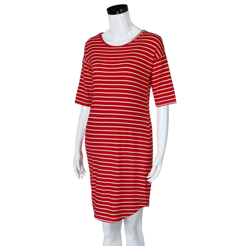 2019 new Fashion Womens Pregnants O-Neck Stripe Short Sleeve Nursing Maternity Dress brief design #4m29 (23)