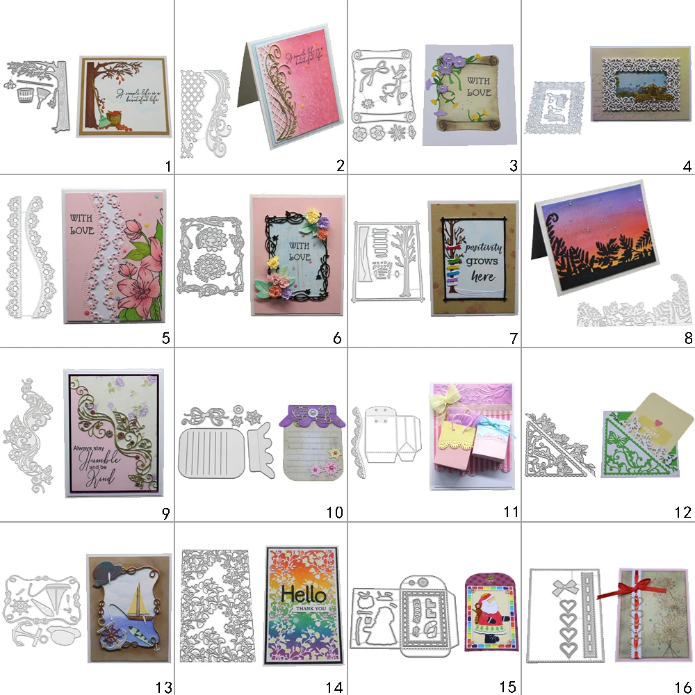 

DIY Growth Tree Metal Cutting Dies Stencil Scrapbook Card Album Embossing Craft Art Flower Window Heart Lace Butterfly Frame