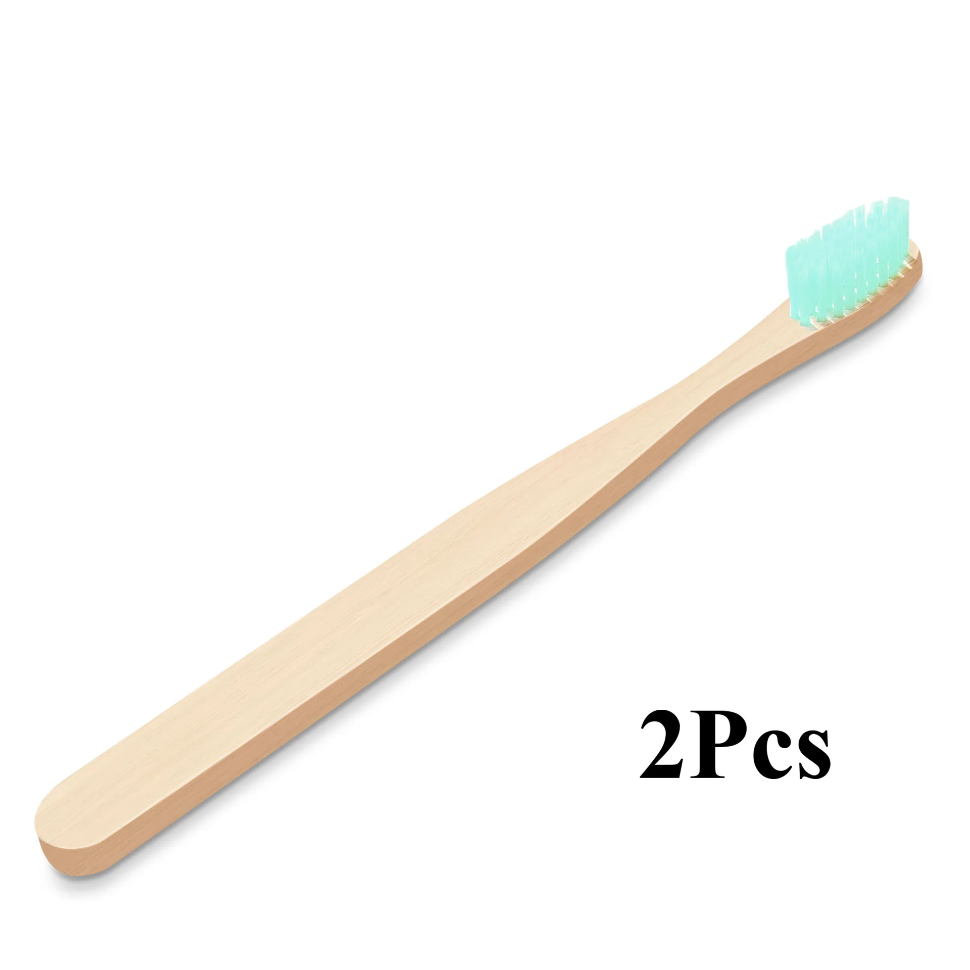 Fulljion бамбуковая зубная щетка, натуральная Экологичная зубная щетка, отбеливание зубов, портативная Мягкая зубная щетка для личного здоровья - Цвет: 2Pcs Green
