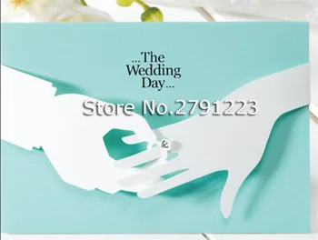 

30pcs Blue Inviting Card Elegant Laser Cut Paper Event Party Supplies Decoration Lover Romantic Wedding Invitation