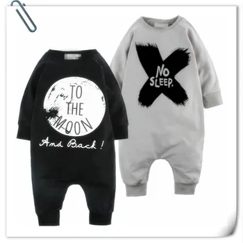 

2019 New Style Long Sleeved Girls Dress Baby Romper Cotton Newborn Body Suit Baby Infant Pajama Boys No Sleep Print Rompers