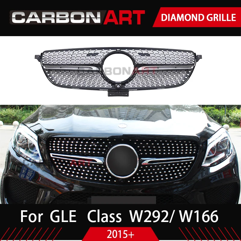 C292 Diamond Grille For Mercedes GLE Class W166 W292 Coupe 4Matic Black