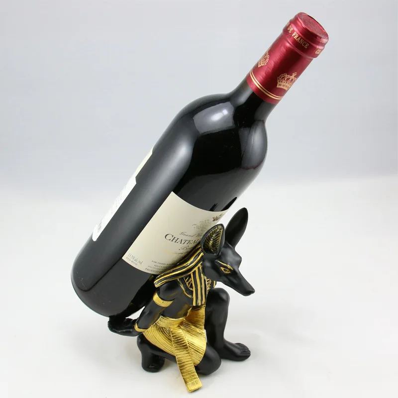 

Anubis Wine Frame European Fashion Creative Wine Frame Bar Red Wine Block Egyptian Crafts Decoration miniature figurines