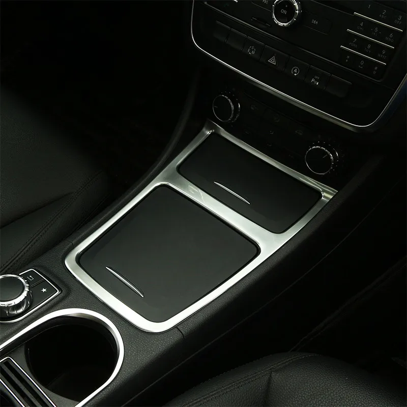 Chrome ABS Center Control Storage Box Frame Decoration Cover Trim For Mercedes Benz GLA X156 CLA