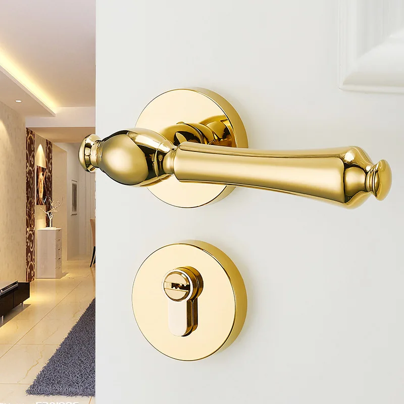 

2018 Sale Fechadura Free Shipping American Mute Magnetic Suction Door Lock Indoor Bedroom Handle Copper Core Pure Wooden Split
