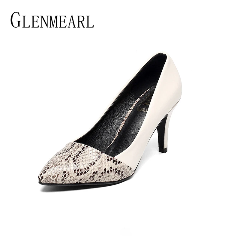 

Women Pumps High Heels Shoes Woman Spring Autumn Pointed Toe Ladies Shoe Thin Heel Soft Leather Sexy Office Wedding Shoes Female