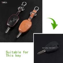 Чехол для автомобильного ключа из натуральной кожи для Renault Clio Dacia Logan Sandero Megane модус Espace Kangoo брелок аксессуары для автомобильных ключей